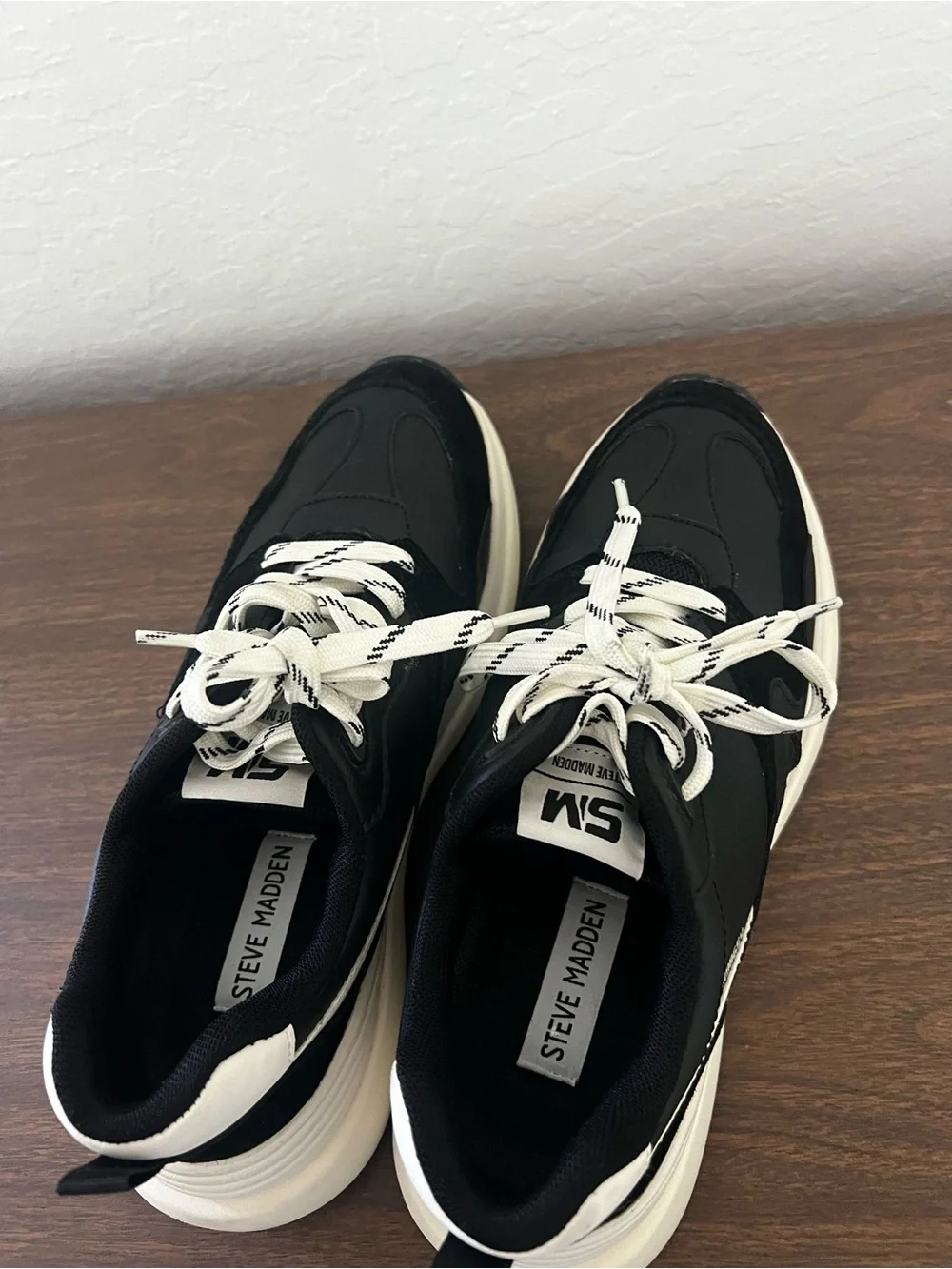 Steve Madden Black and White Chunky Athletic Sneakers